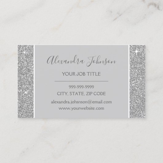 Silver Glitter en Sparkle Girly Loyalty Punch (Achterkant)