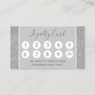 Silver Glitter en Sparkle Girly Loyalty Punch