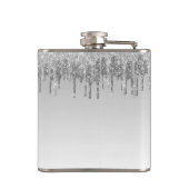 Silver Glitter en Sparkle Monogram Heupfles (Achterkant)