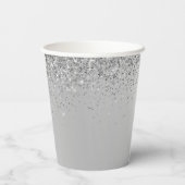 Silver Glitter en Sparkle Monogram Papierbekertjes Papieren Bekers