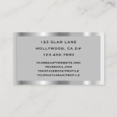 Silver Glitter Eyelash Extensions Makeup Artist Visitekaartje (Achterkant)