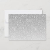 Silver Glitter Fancy Script Reply Kaart (Achterkant)