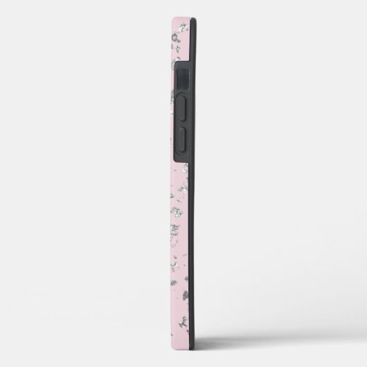 Silver Glitter Flakes en Blush Case-Mate iPhone Case (Achterkant / Links)