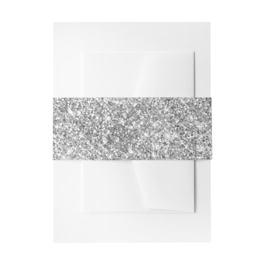 Silver Glitter-foto Uitnodigingen Wikkel (Voorkant Voorbeeld)