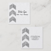 Silver Glitter Geometric Boho Vierkante Visitekaartje (Voorkant / Achterkant)