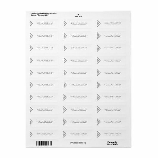 Silver Glitter Geometric Minimalistical Design Etiket (Full Sheet)