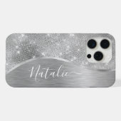 Silver Glitter Glam Bling Personalized (Verso Horizontal)