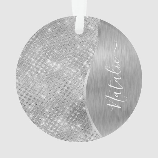Silver Glitter Glam Bling Personalized (dos)