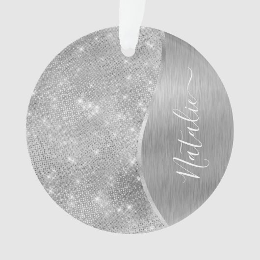 Silver Glitter Glam Bling Personalized (devant)