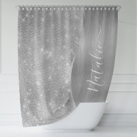 Silver Glitter Glam Bling Personalized Metallic
