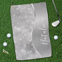 Silver Glitter Glam Bling Personalized Metallic