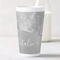 Silver Glitter Glam Bling Personalized Metallic