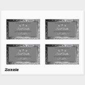 Silver Glitter Glam Grey Product Packaging Labels (Vel)