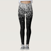 Silver Glitter Glam Leggings (Voorkant)