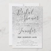 Silver Glitter Glam-Vrijgezellenfeest Kaart (Voorkant)