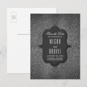 Silver Glitter Glamour  Save the Date Aankondigingskaart (Voorkant / Achterkant)