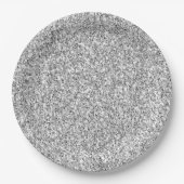 Silver Glitter Glitz Papieren Bordje (Voorkant)