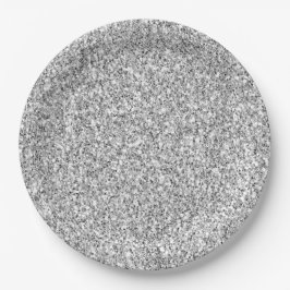 Silver Glitter Glitz Papieren Bordje