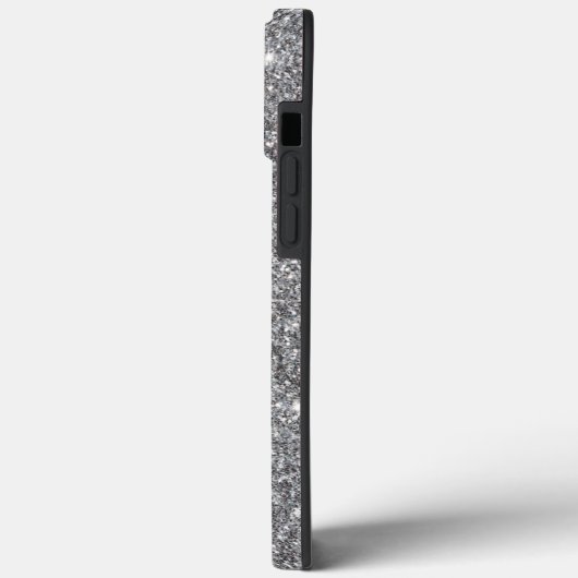 Silver Glitter Gradient Custom Name Case-Mate iPhone Case (Achterkant / Links)