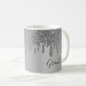 Silver Glitter Grandma Ceramic Koffiemok (Voorkant rechts)
