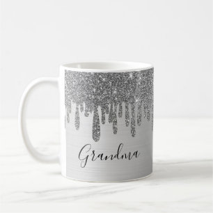 Silver Glitter Grandma Ceramic Koffiemok