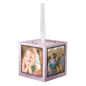 Silver Glitter Grandouders 4 Kerstmis Kubus Ornament (Achter hoekig)