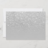 Silver glitter grijze foto bruiloft kaart (Achterkant)