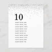 Silver Glitter Guest Names Table Number (Achterkant)