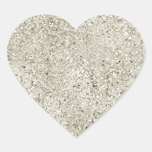 Silver Glitter Hart Sticker (Voorkant)