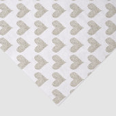 Silver Glitter Heart Tissuepapier (Detail)