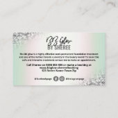 Silver Glitter Holographic BB Glow Treatment Visitekaartje (Achterkant)