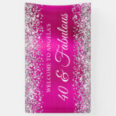 Silver Glitter Hot Pink Folie 40 & Fantastisch wel Spandoek (Verticaal)