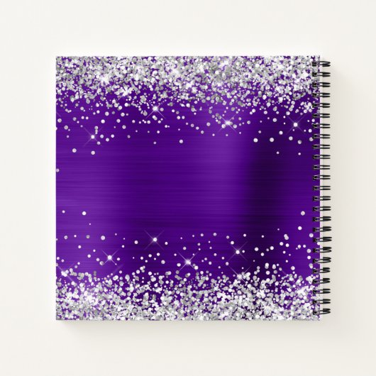 Silver Glitter Indigo Paarse 50e Verjaardags Gast Notitieboek (Achterkant)