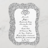 Silver Glitter Infinity Heart Bachelorette Party Kaart (Voorkant / Achterkant)