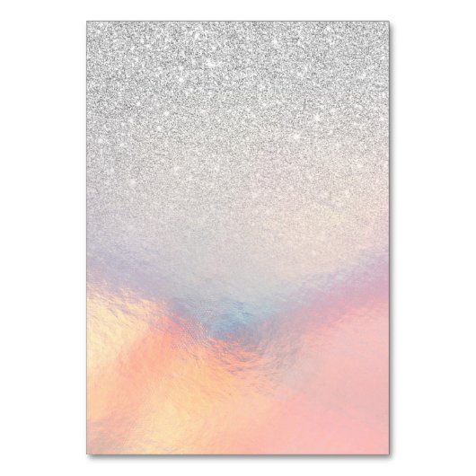 Silver Glitter Iridescent Holographic Gradient Kaart (Achterkant)