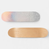 Silver Glitter Iridescent Holographic Gradient Skateboard (Horizontaal)