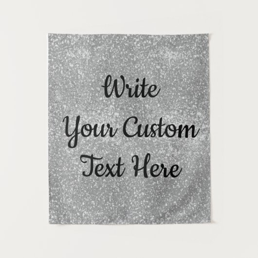 Silver Glitter Jubileum Backdrop Photo Booth Wandkleed (Voorkant)