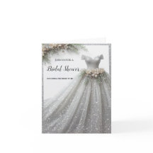 Silver Glitter jurk bruids douche uitnodiging