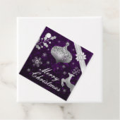 Silver Glitter-kerstabel en -lint Bedankjes Labels (In situ)