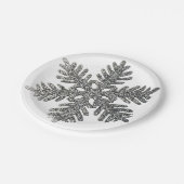 Silver Glitter-kerstfeestdag Papieren Bordje (Gekanteld)