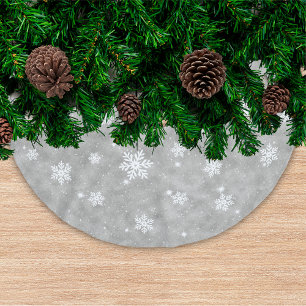 Silver Glitter-kerststerren Snowflakes-patroon Kerstboom Rok