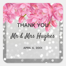 Silver glitter kristallen roze bloemige bruiloft