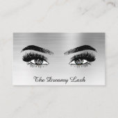 *~* SILVER Glitter Lashes QR Brows Extensions Visitekaartje (Voorkant)