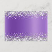 Silver Glitter Lavender Paars Weddenschap Details Informatiekaartje (Achterkant)
