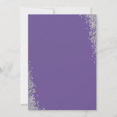 Silver Glitter Lavender Paarse Eerste Communie Kaart (Achterkant)