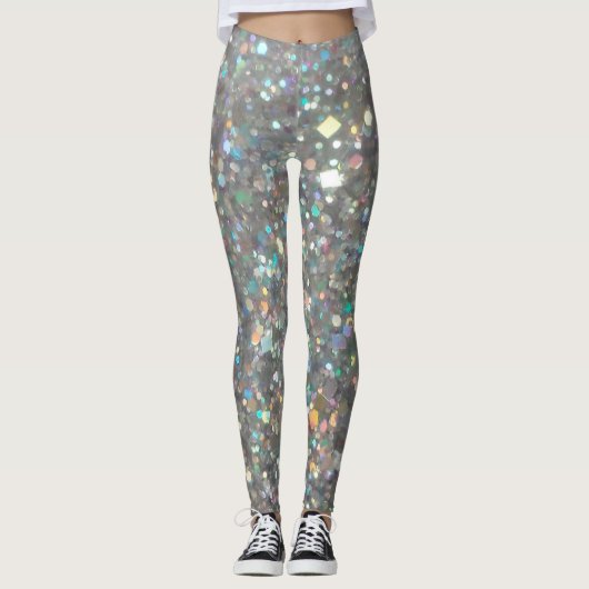 Silver Glitter Leggings (Voorkant)