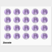 Silver Glitter Licht Paarse Folie Afstuderen Ronde Sticker (Vel)
