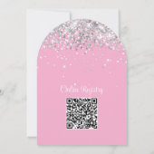 Silver Glitter Light Pink Baby shower Kaart (Achterkant)