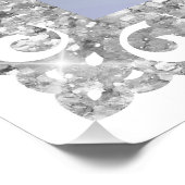 Silver Glitter Lijst Blue Bow doop welkom Perfect Poster (Hoek)