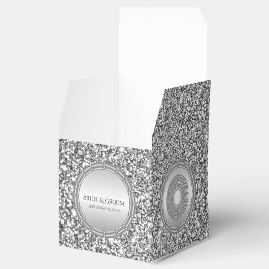 Silver Glitter Lijst Favor Box Bedankdoosjes (Geopend)